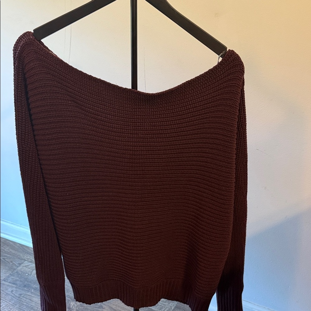 Forever 21 Off-the-Shoulder Maroon Sweater